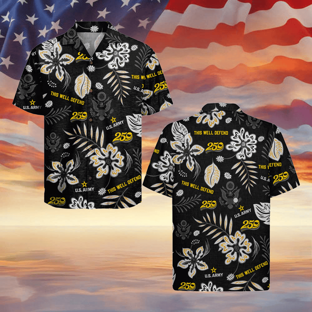 US Army X America 250th Anniversary Hawaiian Shirt This We'll Defend Aloha Shirt Gifts