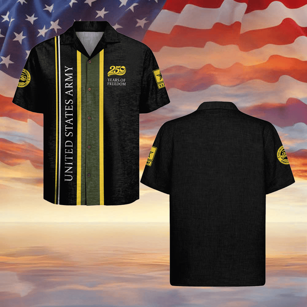 US Army X USA 250 Years Of Freedom Hawaiian Shirt 4Th Of July Wear Veterans Gifts