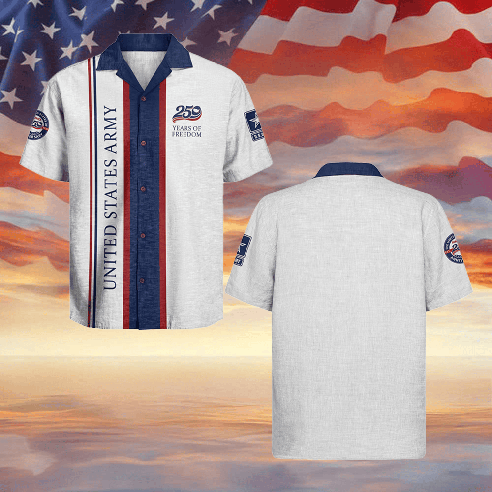 US Army X USA 250 Years Of Freedom Hawaiian Shirt Best 4Th Of July Attire Gift For Patriots