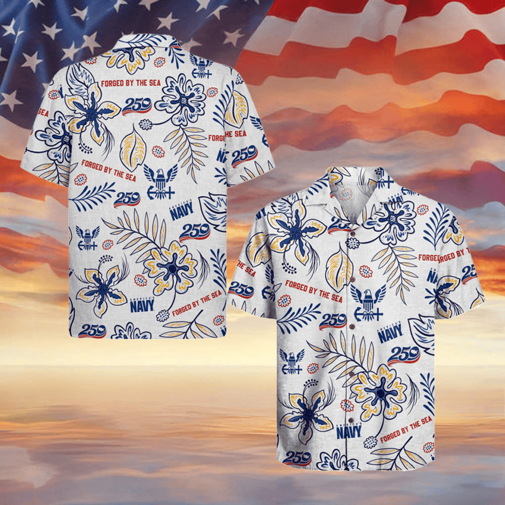US Navy X America 250th Anniversary Hawaiian Shirt July Fourth Outfit Ideas Patriotic Gifts