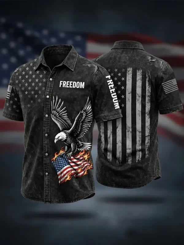 Eagle Freedom Hawaiian Shirt Independence Day Apparel Gifts For A Patriotic Person