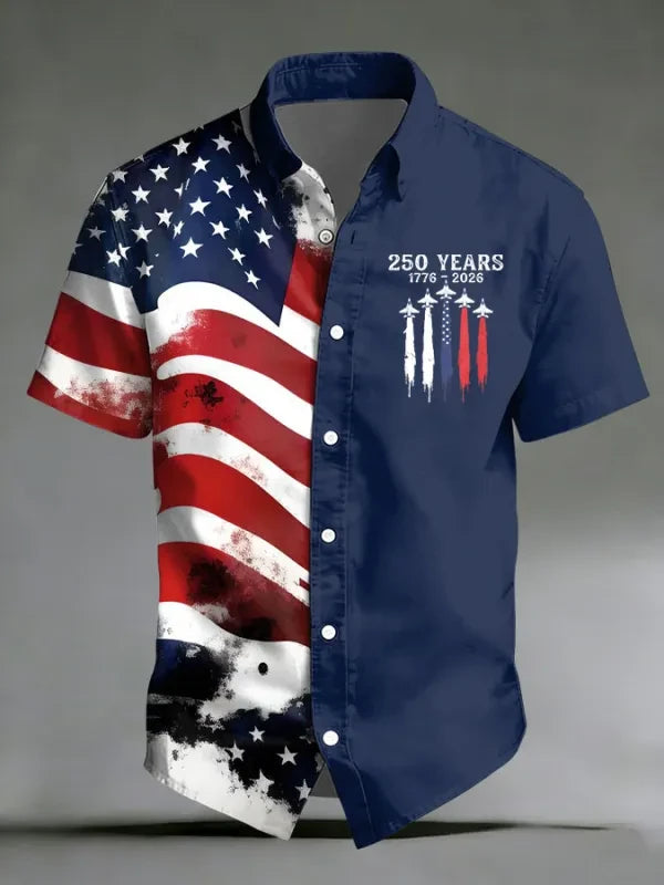USA 250 Years 1776 2026 Hawaiian Shirt Clothes For July 4Th Independence Day Gift