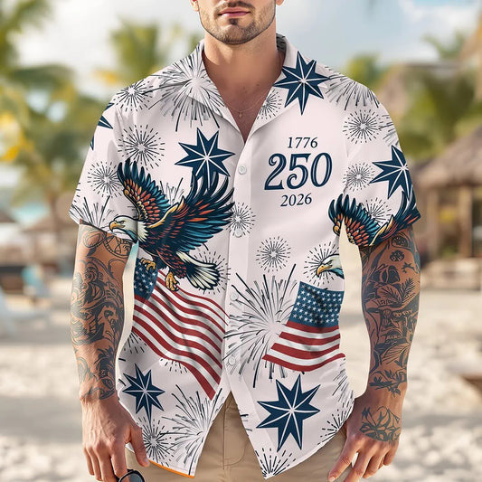 USA 250Th Anniversary 1776 2026 Hawaiian Shirt American Eagle Shirt Patriotic Gifts
