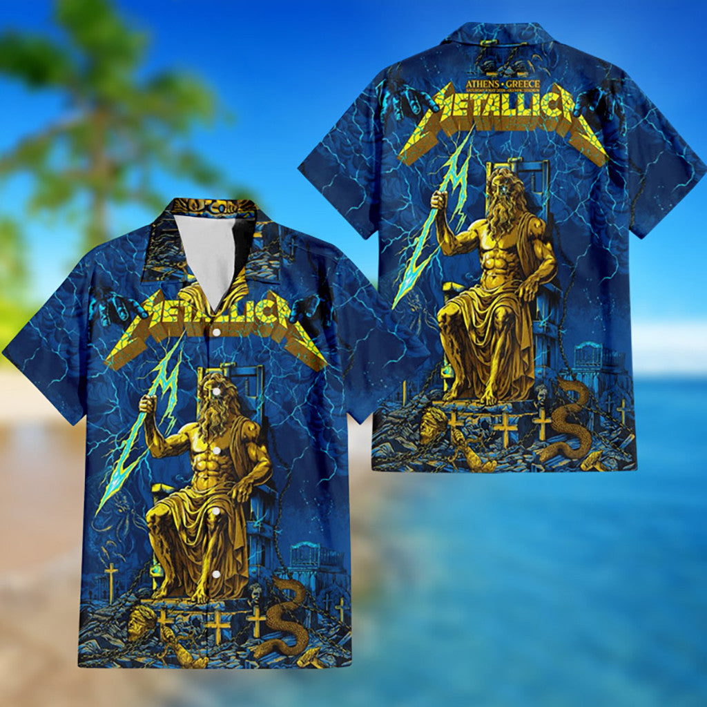 Metallica M72 Athens Greece Venue Poster At Olympic Stadium On May 9 2026 Poseidon God Art Hawaiian Shirt