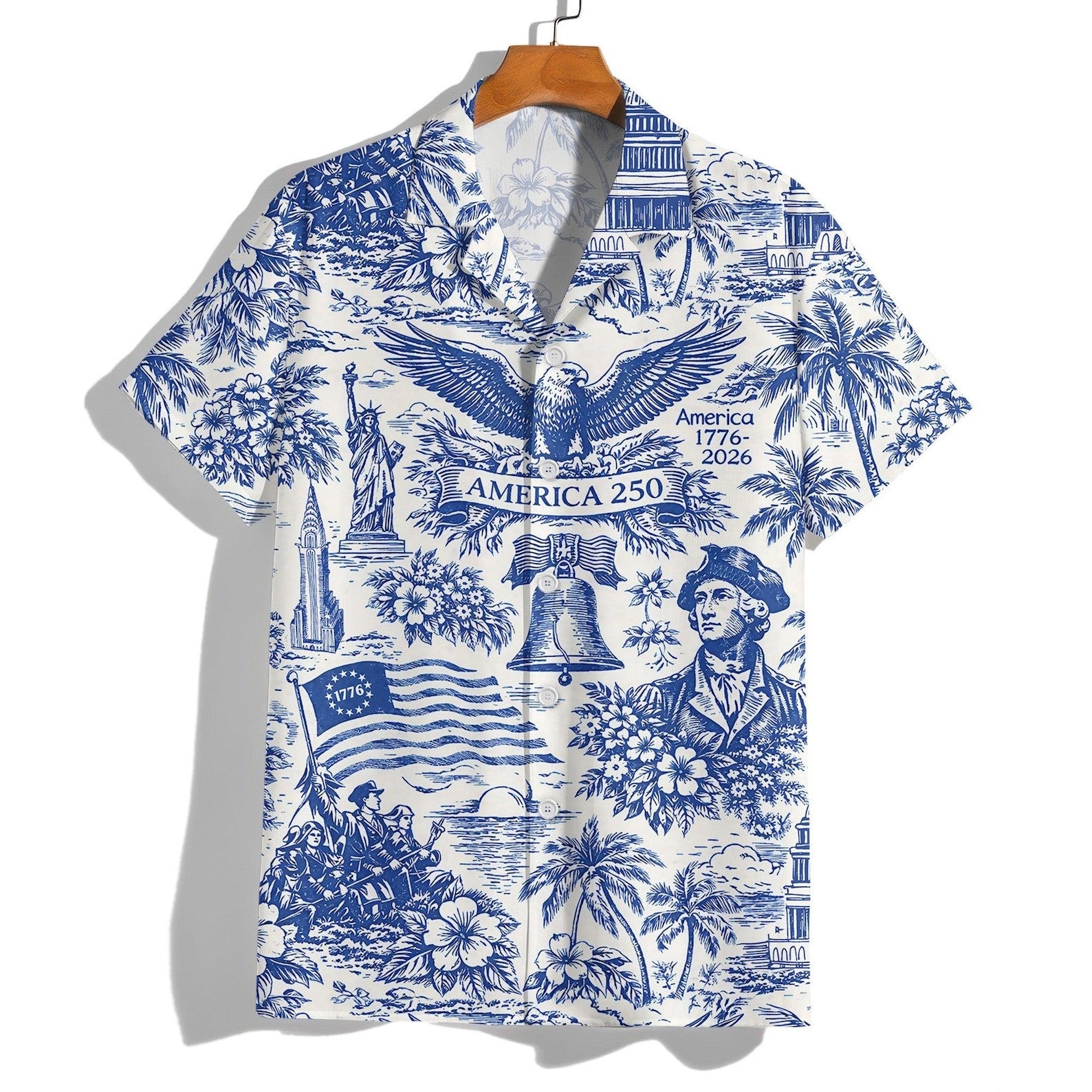 Eagle America's 250th Anniversary Hawaiian Shirt Independence Day Aloha Shirt Gift Ideas