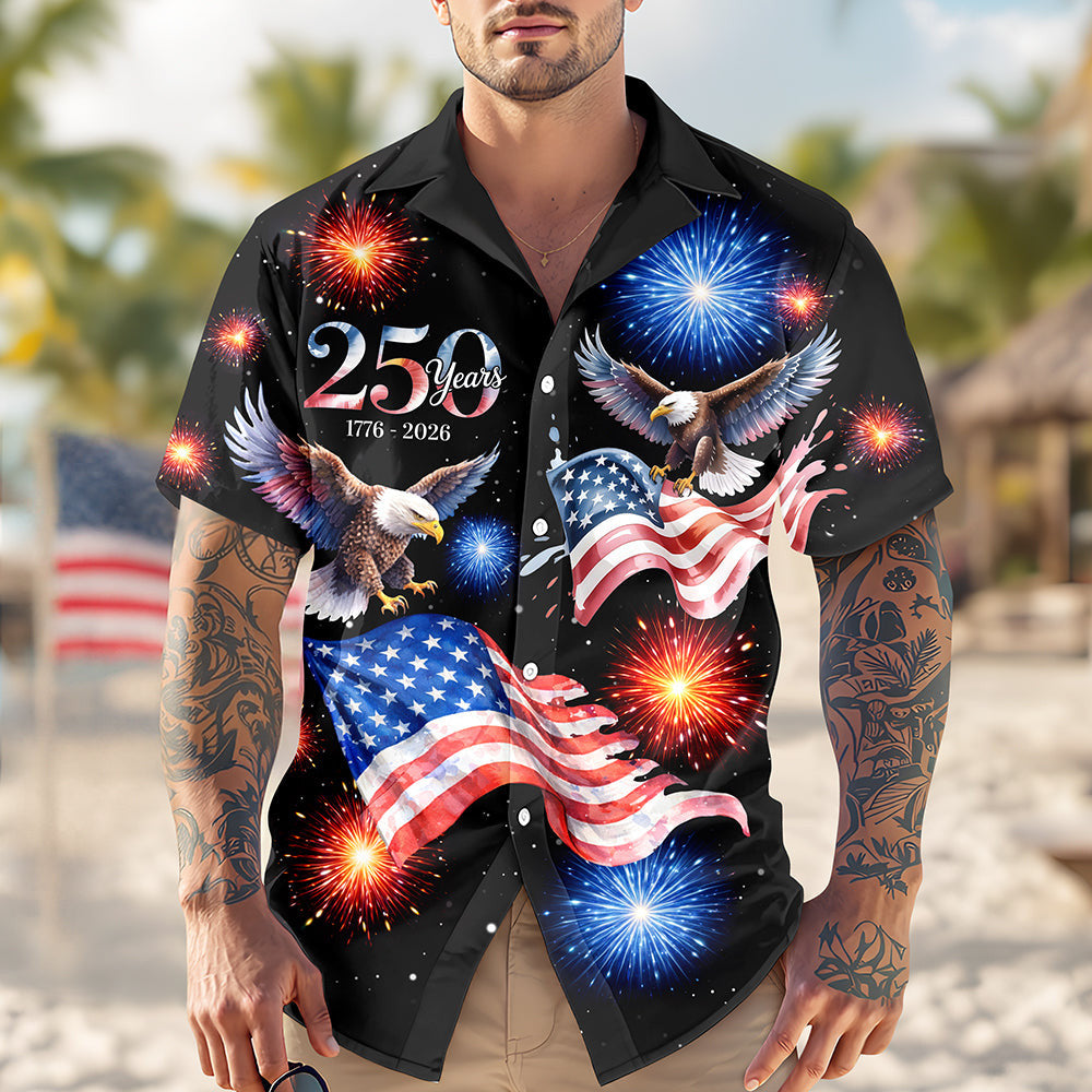 Eagle America 250 Years 1776 2026 Hawaiian Shirt Independence Day Shirt 4Th Of July Gifts