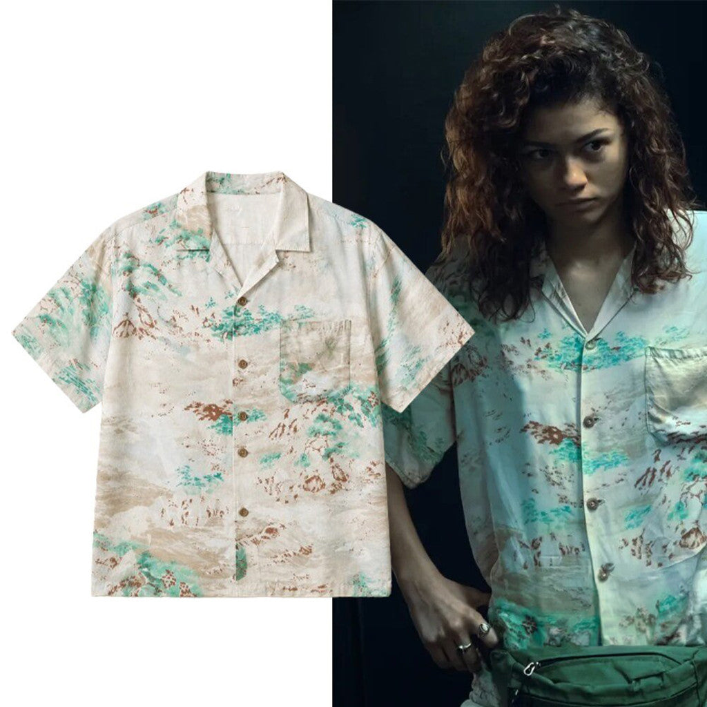 Euphoria Season 3 Zendaya Abstract Watercolor Hawaiian Shirt Zendaya Merch Gift For My Fan