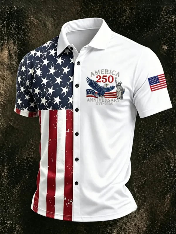 America 250Th Anniversary Hawaiian Shirt 4Th Of July Clothes American Flag Clothing