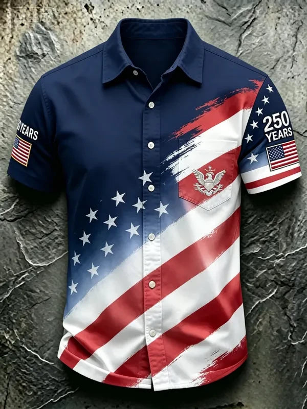 America 250 Years 1776 2026 Hawaiian Shirt American Flag Clothing Patriotic Gifts Idea