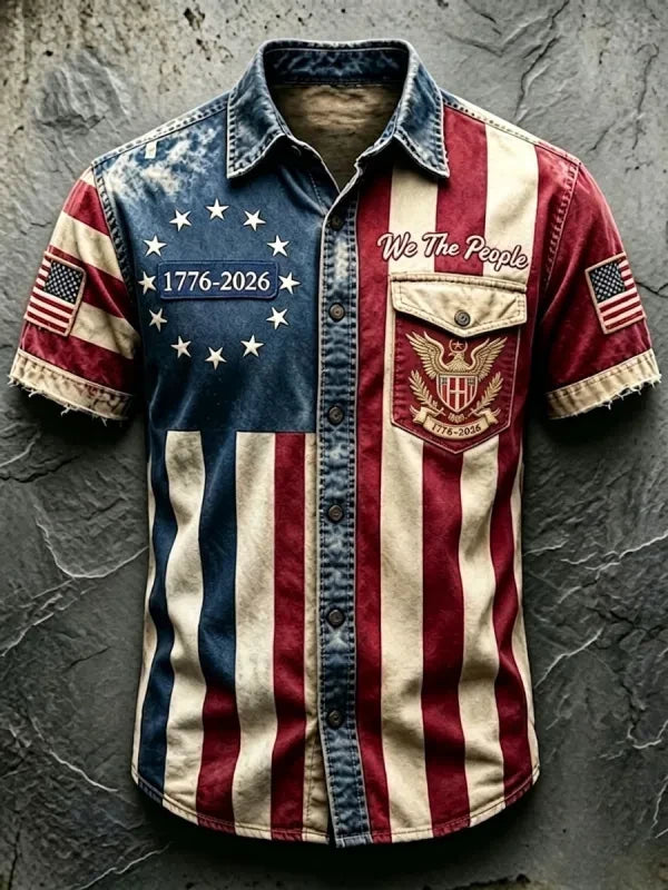 We The People 1776 2026 Hawaiian Shirt American Flag Apparel 4Th Of July Gifts For Men