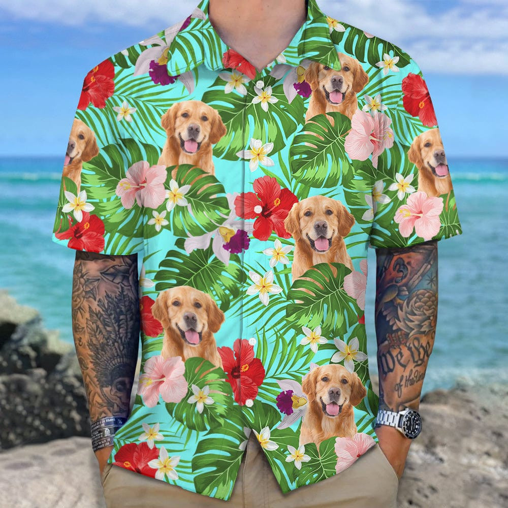 Custom Dog Photo Tropical Hawaiian Shirt Summer Vibe Apparel Gifts For Dog Lovers