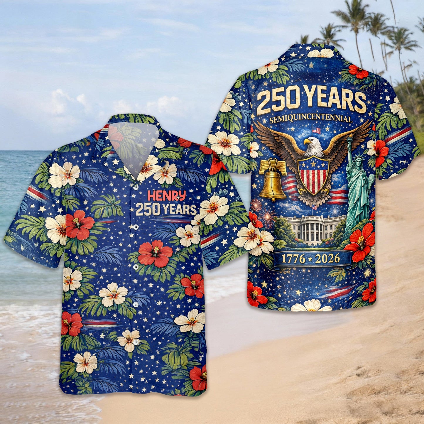 Personalized Eagle America 250 Years Hawaiian Shirt Semiquincentennial 1776 2026 Shirt