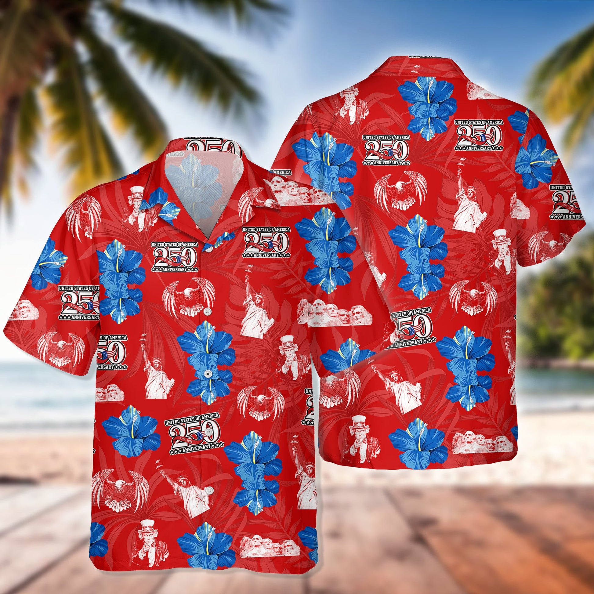 250th Anniversary 1776 2026 Hawaii Shirt Patriotic Apparel Gifts For 4Th Of July