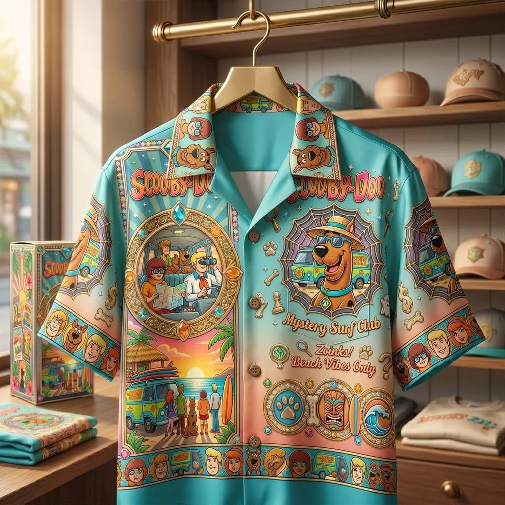 Scooby-Doo Mystery Inc Mystery Machine Summer Hawaiian Shirt Father's Day Gifts For Husband