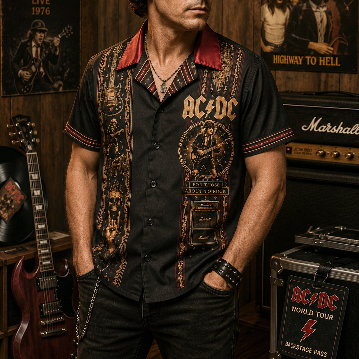 AC DC For Those About To Rock Hawaiian Shirt AC DC Rock Band Merch Best Gifts For Fans