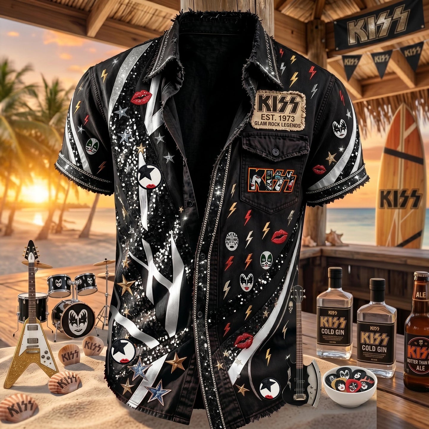 KISS Band Glam Rock Legends Hawaiian Shirt KISS Merch Rock Band Lover Gifts For Him