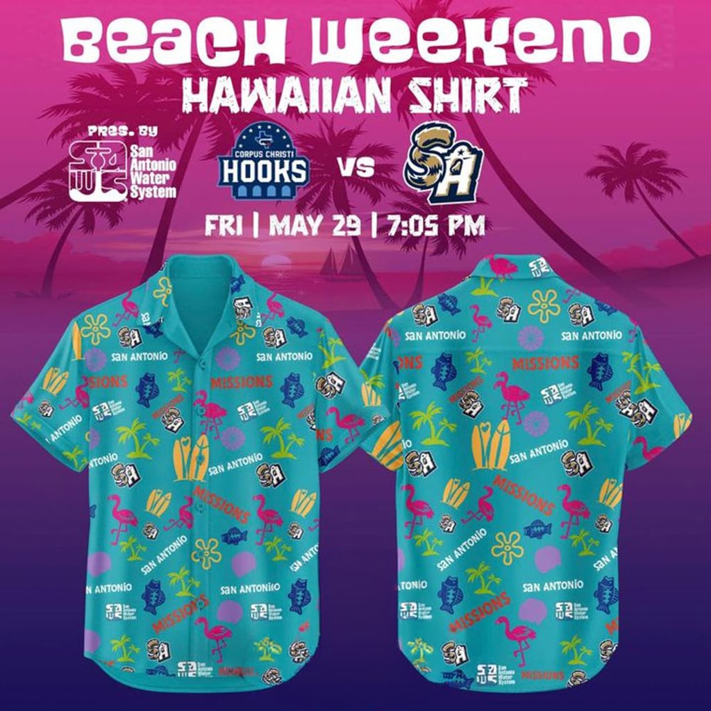 San Antonio Missions X Beach Weekend 2026 Hawaiian Shirt SA Missions Merch Baseball Fan Gifts