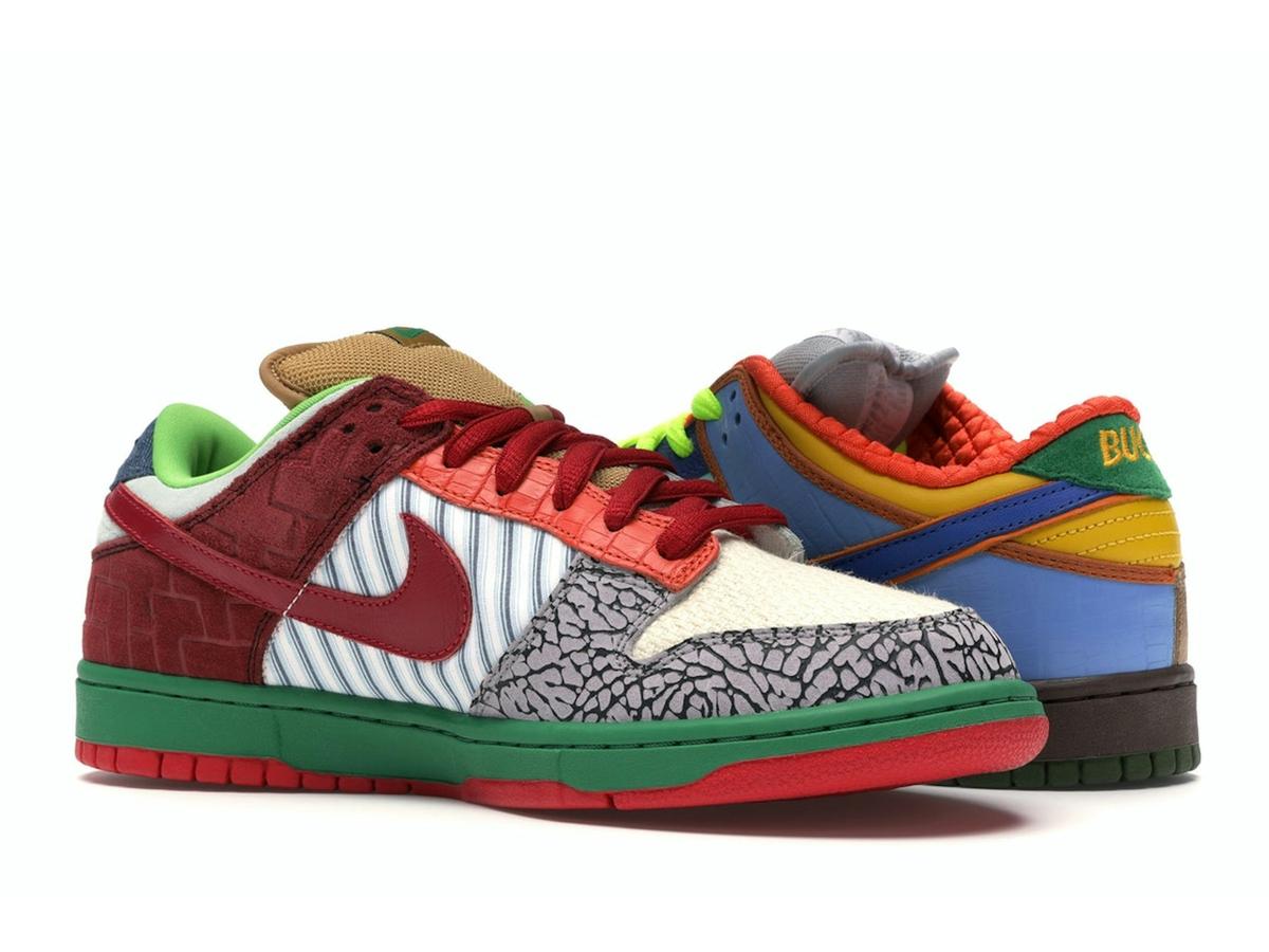 Nike SB Dunk Low What the Dunk 318403-141 WHITE/COLLEGE BLUE-CHROME-DEEP RED - savito
