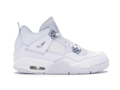 Air Jordan 4 Retro Pure Money (2017) (GS) White Metallic Silver Pure Platinum 408452-100 - savito