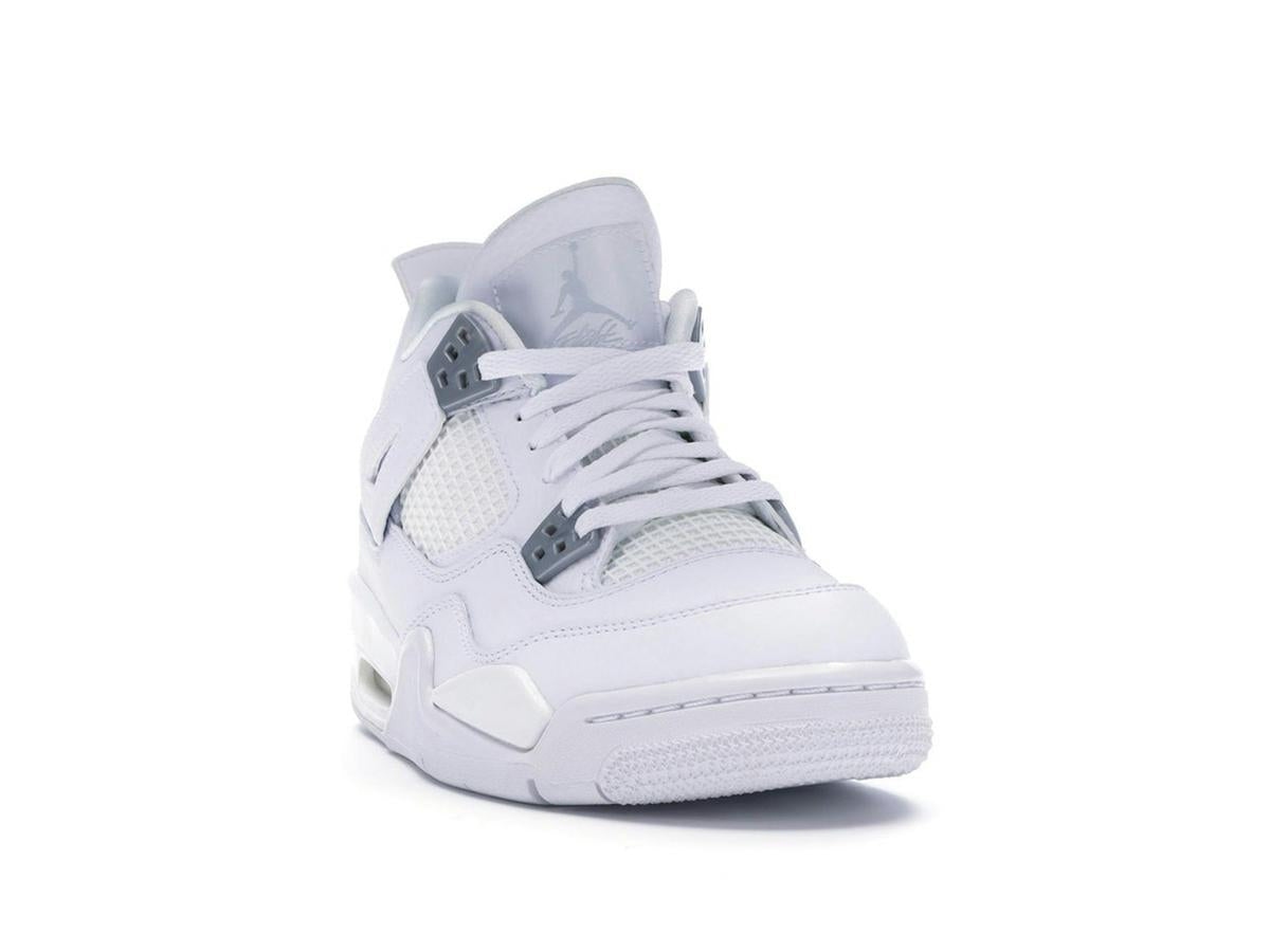 Air Jordan 4 Retro Pure Money (2017) (GS) White Metallic Silver Pure Platinum 408452-100 - savito