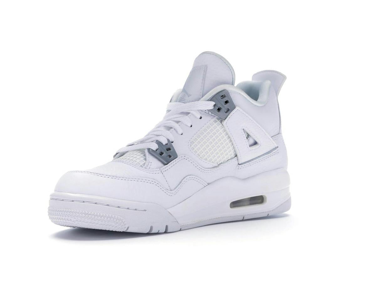 Air Jordan 4 Retro Pure Money (2017) (GS) White Metallic Silver Pure Platinum 408452-100 - savito