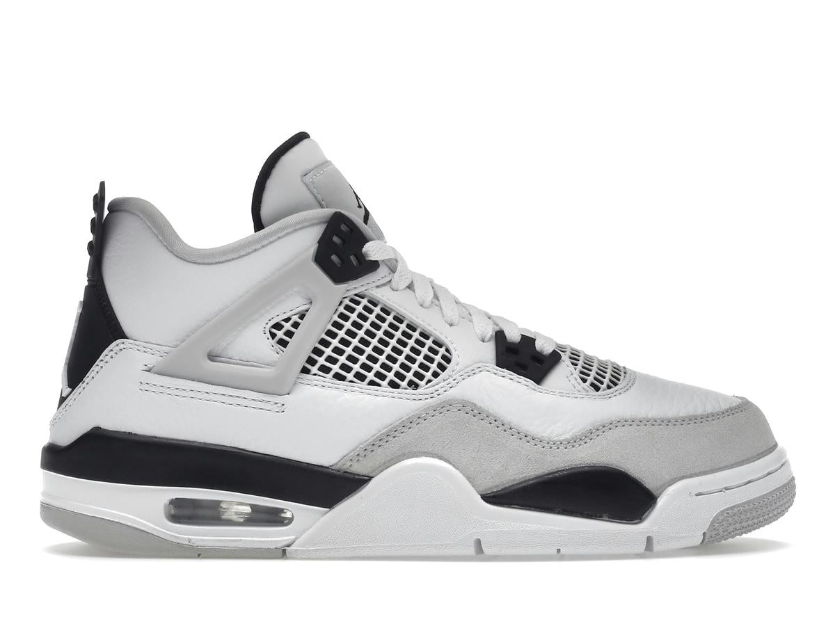 Jordan 4 Retro Military Black (GS) 408452-111 White Black Neutral Grey - savito