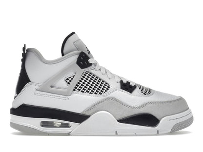 Jordan 4 Retro Military Black (GS) 408452-111 White Black Neutral Grey - savito