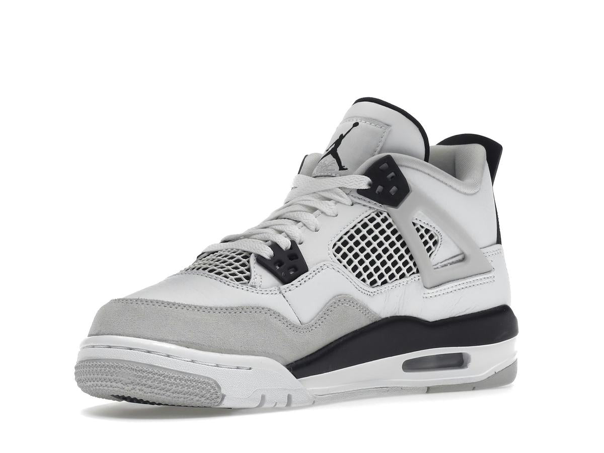 Jordan 4 Retro Military Black (GS) 408452-111 White Black Neutral Grey - savito