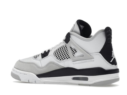 Jordan 4 Retro Military Black (GS) 408452-111 White Black Neutral Grey - savito