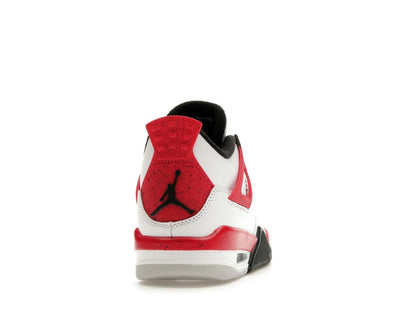 Jordan 4 Retro Red Cement White Fire Red Black Grade School Sneakers 408452-161 - savito