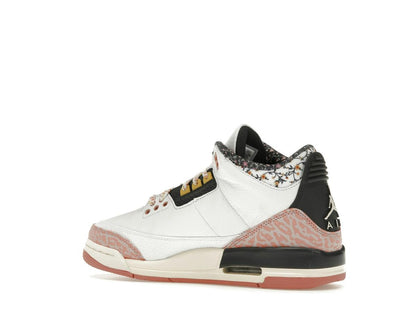 Jordan 3 Retro Vintage Floral GS White Pink Leopard - savito