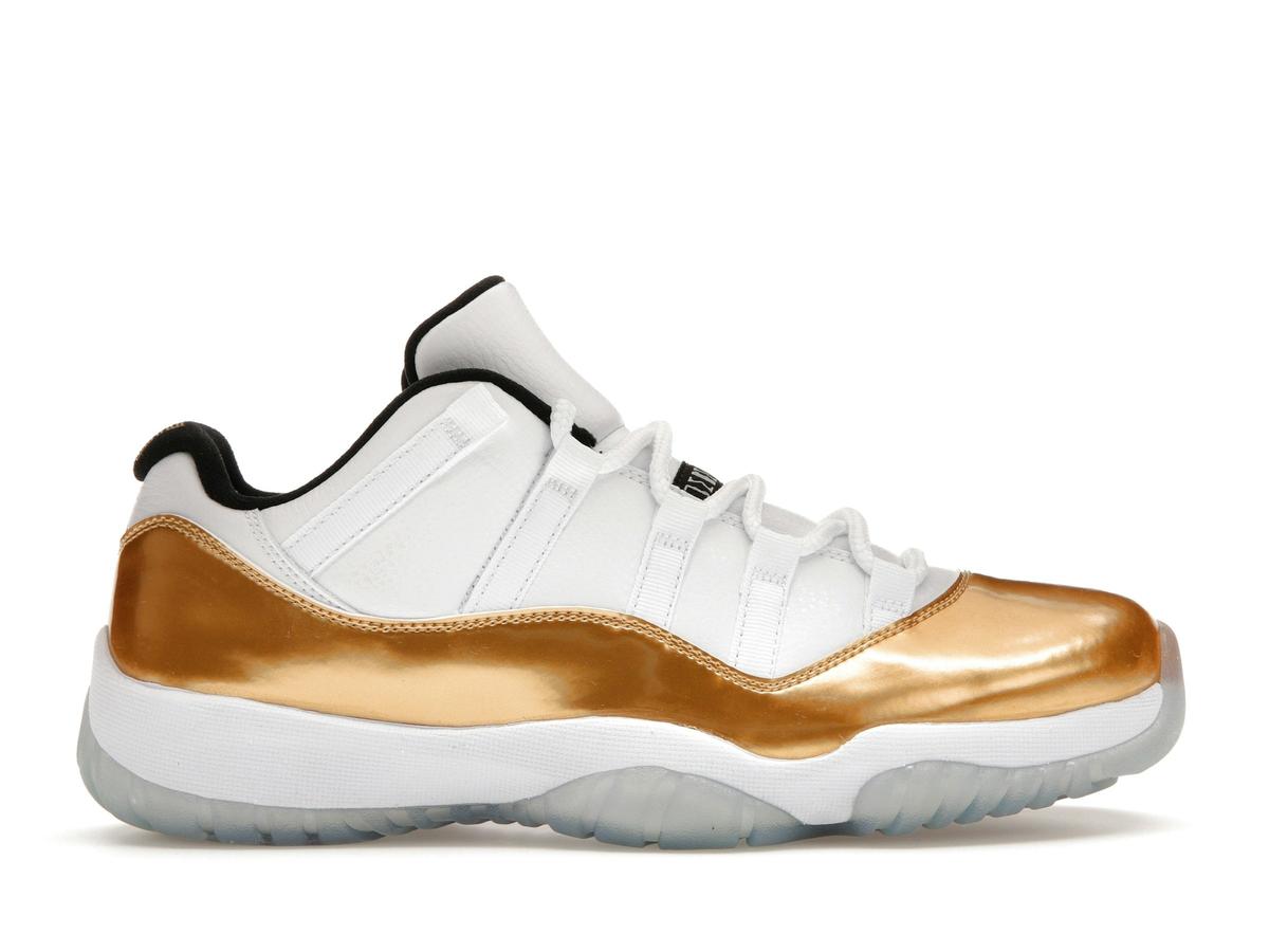 Jordan 11 Retro Low Closing Ceremony White Metallic Gold Black 528895-103 - savito