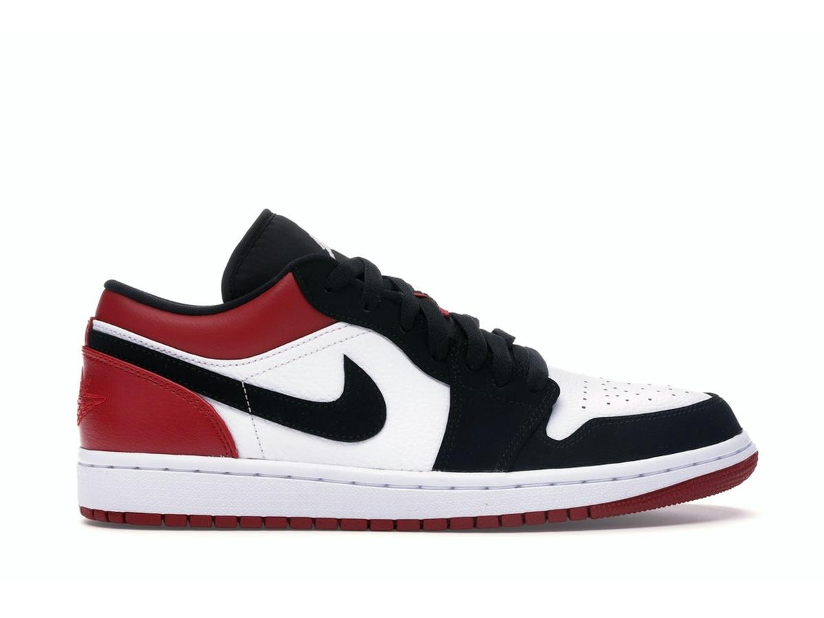 Jordan 1 Low Black Toe (2019) 553558-116 White Black Gym Red - savito
