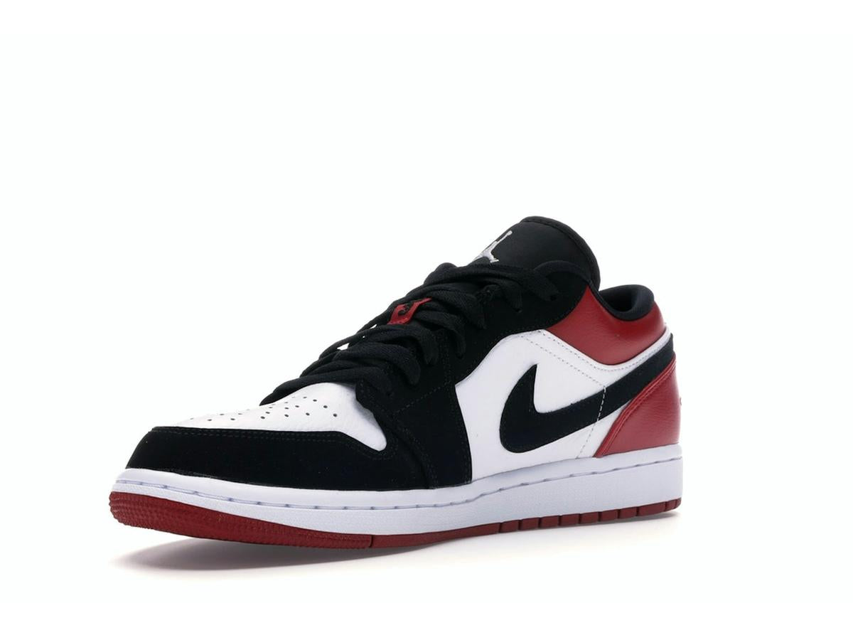 Jordan 1 Low Black Toe (2019) 553558-116 White Black Gym Red - savito