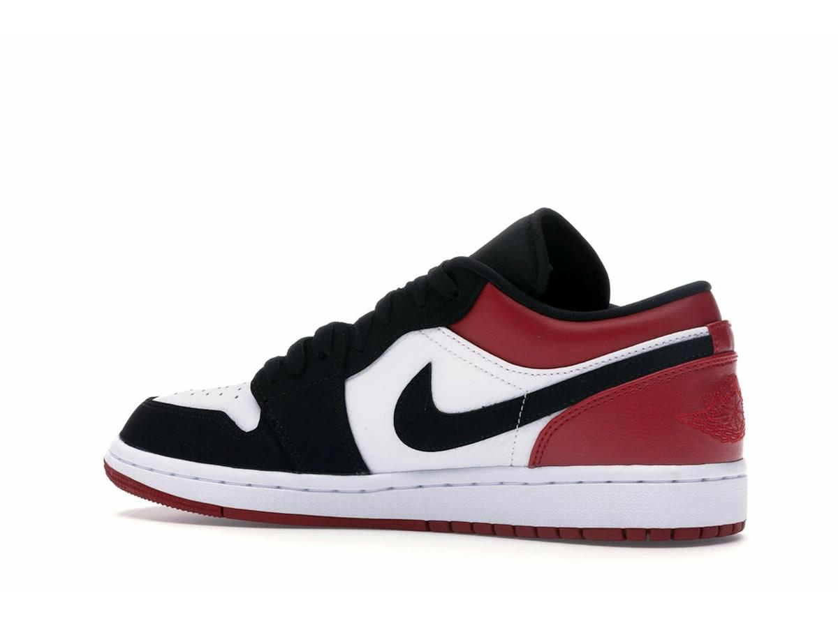 Jordan 1 Low Black Toe (2019) 553558-116 White Black Gym Red - savito