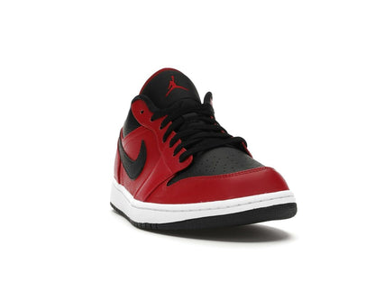 Jordan 1 Low Reverse Bred Pebbled Swoosh Gym Red Black White 553558-605 - savito