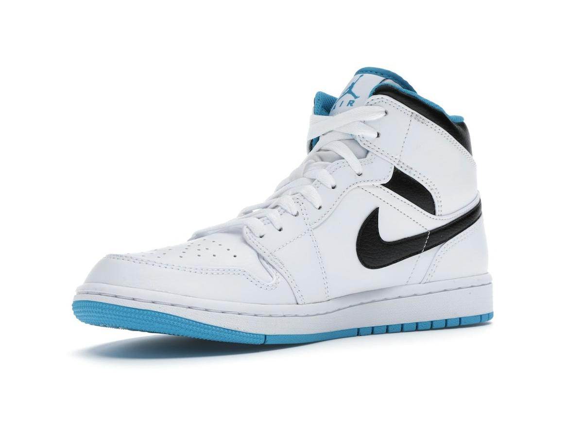 Jordan 1 Mid Laser Blue White Laser Blue Black 554724-141 - savito