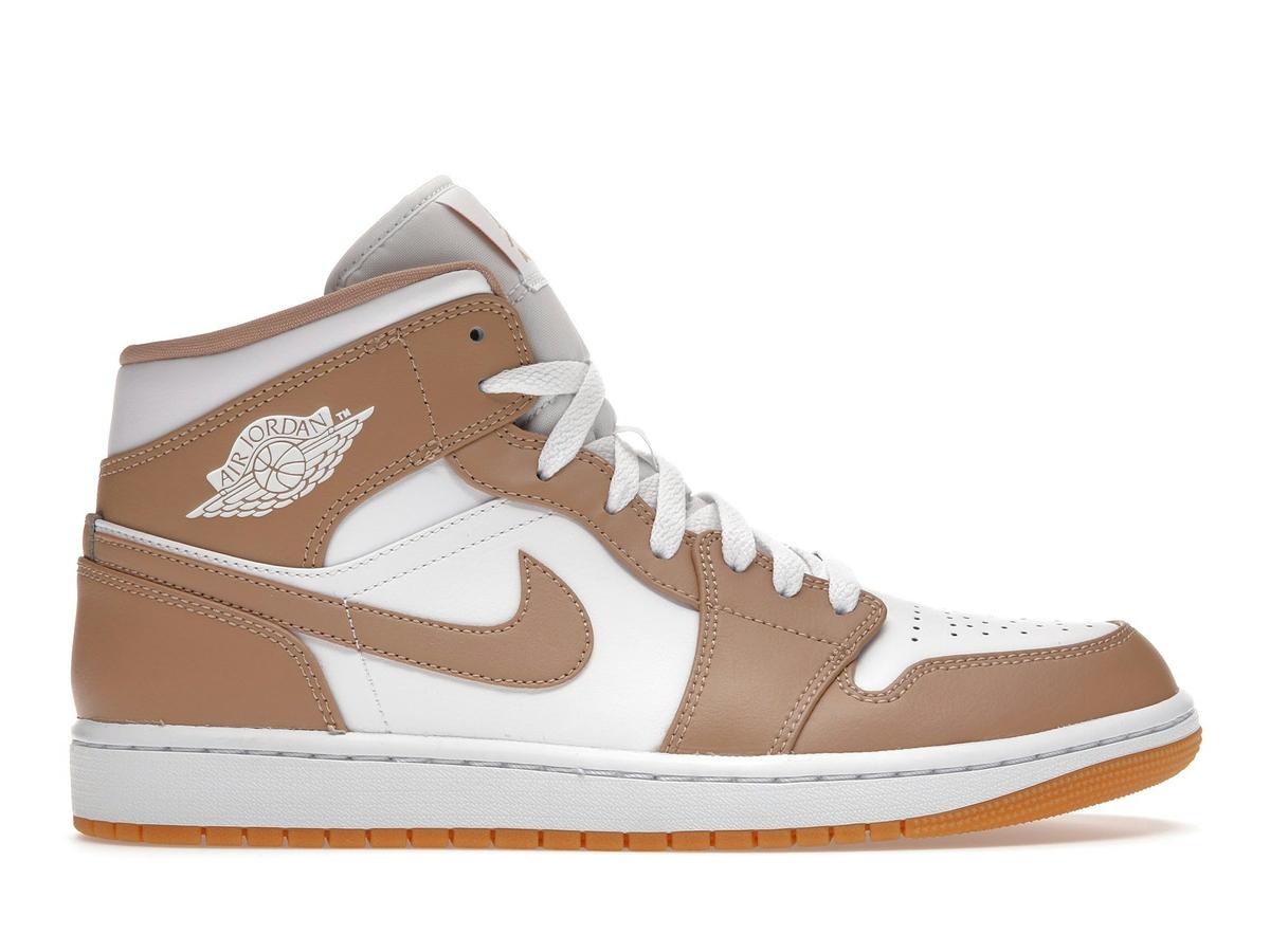 Jordan 1 Mid Tan Gum Sneakers 554724-271 - savito