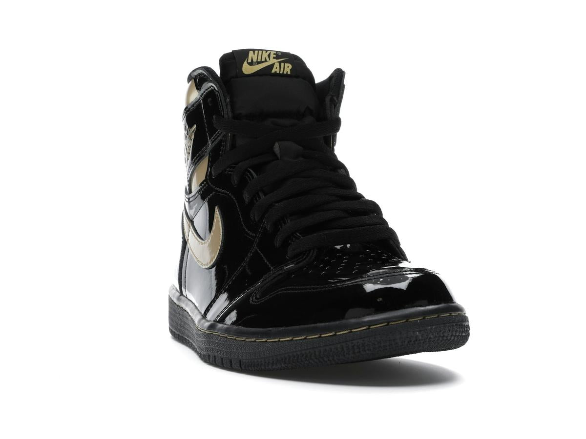 Jordan 1 Retro High Black Metallic Gold Patent Leather 2020 555088-032 - savito