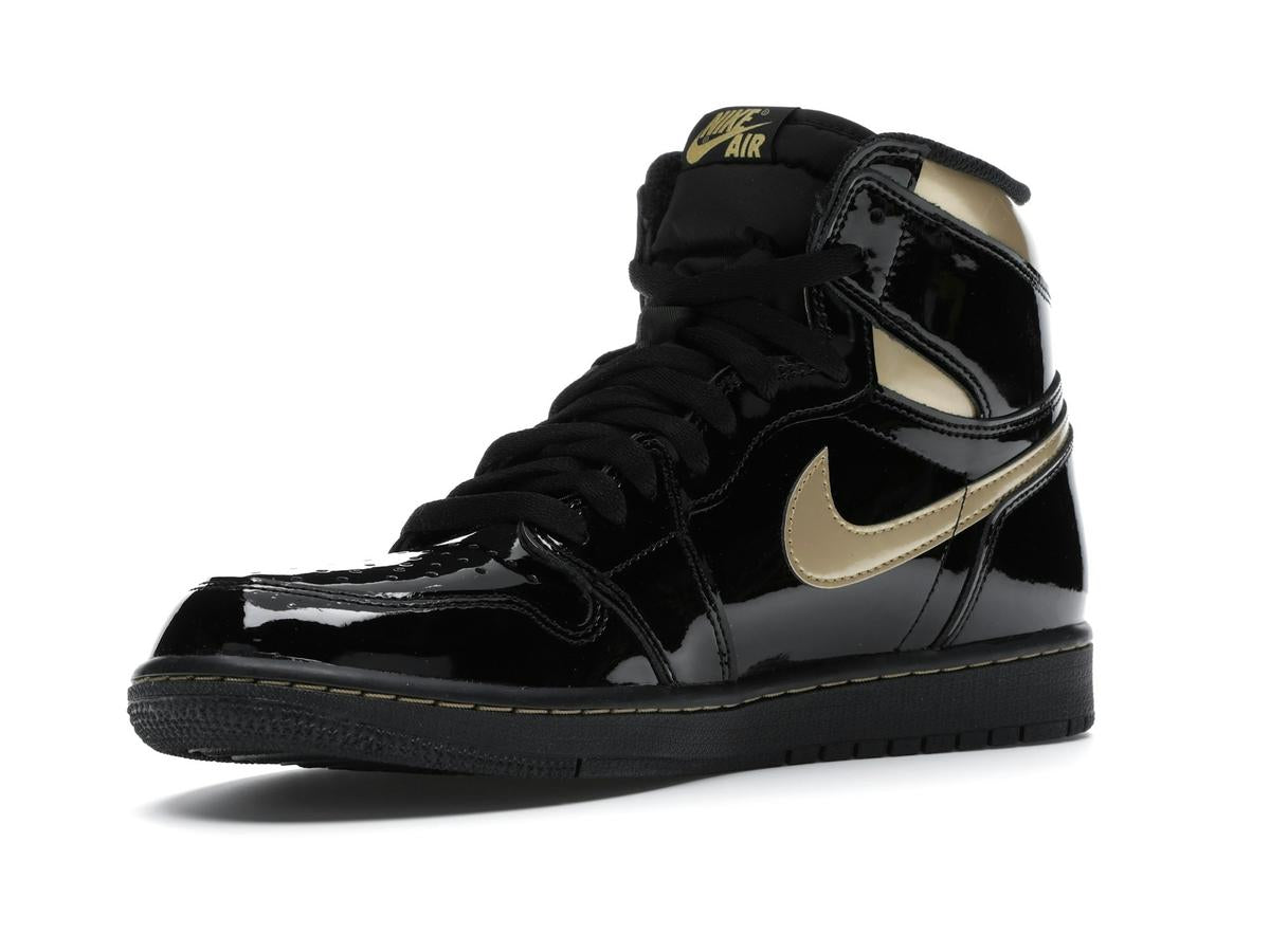 Jordan 1 Retro High Black Metallic Gold Patent Leather 2020 555088-032 - savito