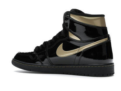 Jordan 1 Retro High Black Metallic Gold Patent Leather 2020 555088-032 - savito