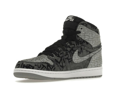 Jordan 1 Retro High OG Rebellionaire Black White Particle Grey 555088-036 - savito