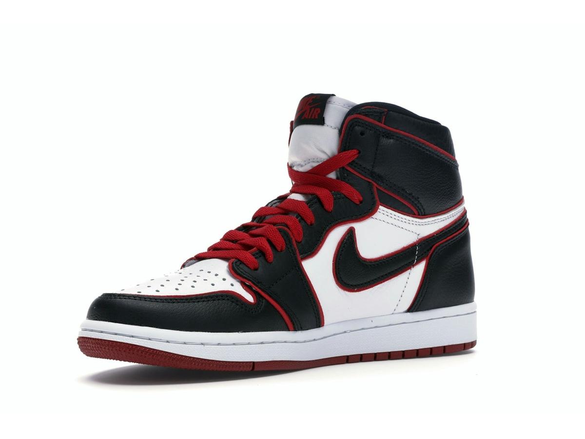 Jordan Men's 1 Retro High Bloodline 555088-062 Black Gym Red White - savito