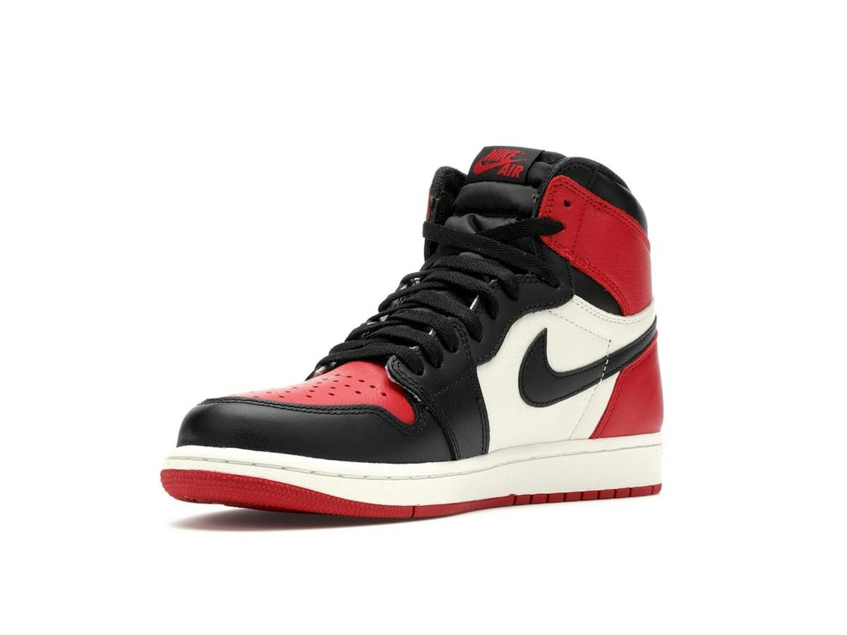 Jordan 1 Retro High Bred Toe Gym Red Black Sneakers 555088-610 - savito