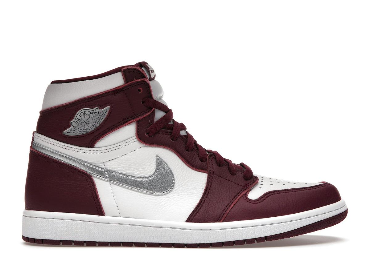 Jordan 1 Retro High OG Bordeaux White Metallic Silver 555088-611 - savito