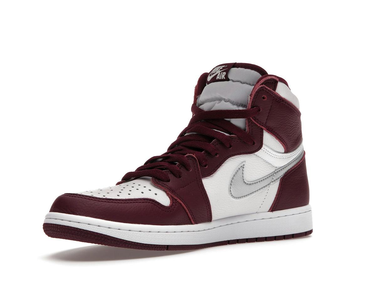 Jordan 1 Retro High OG Bordeaux White Metallic Silver 555088-611 - savito