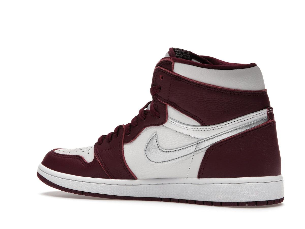Jordan 1 Retro High OG Bordeaux White Metallic Silver 555088-611 - savito