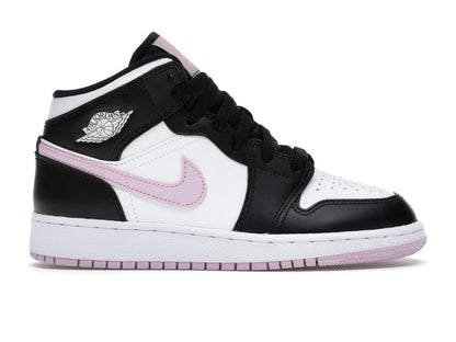 Air Jordan 1 Mid White Black Light Arctic Pink GS 555112-103 - savito