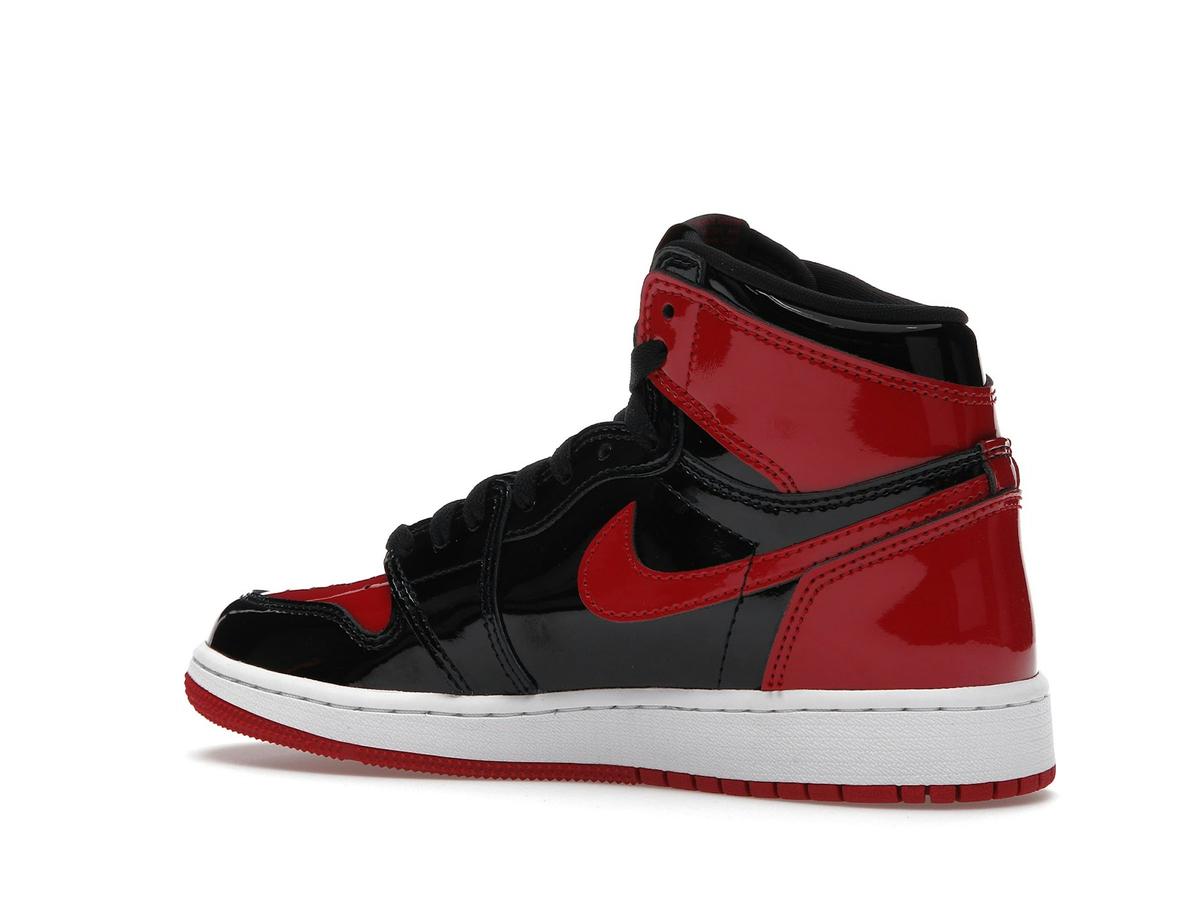 Jordan 1 Retro High OG Patent Bred GS Patent Leather Sneakers 575441-063 - savito