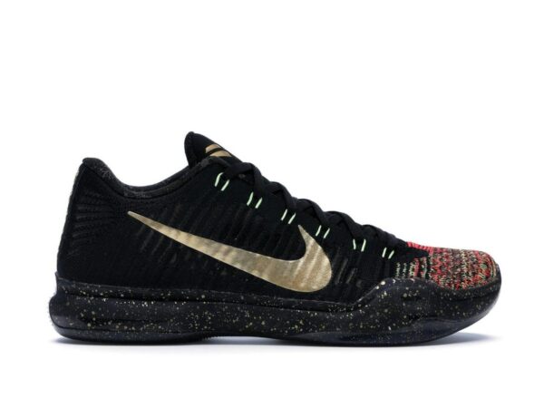 Nike Kobe 10 Elite Christmas Sneakers 802560-076 Black Metallic Gold Bright Crimson - savito